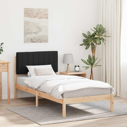Bedframe met Gevoerd Hoofdgedeelte Zwart 90 x 190 cm