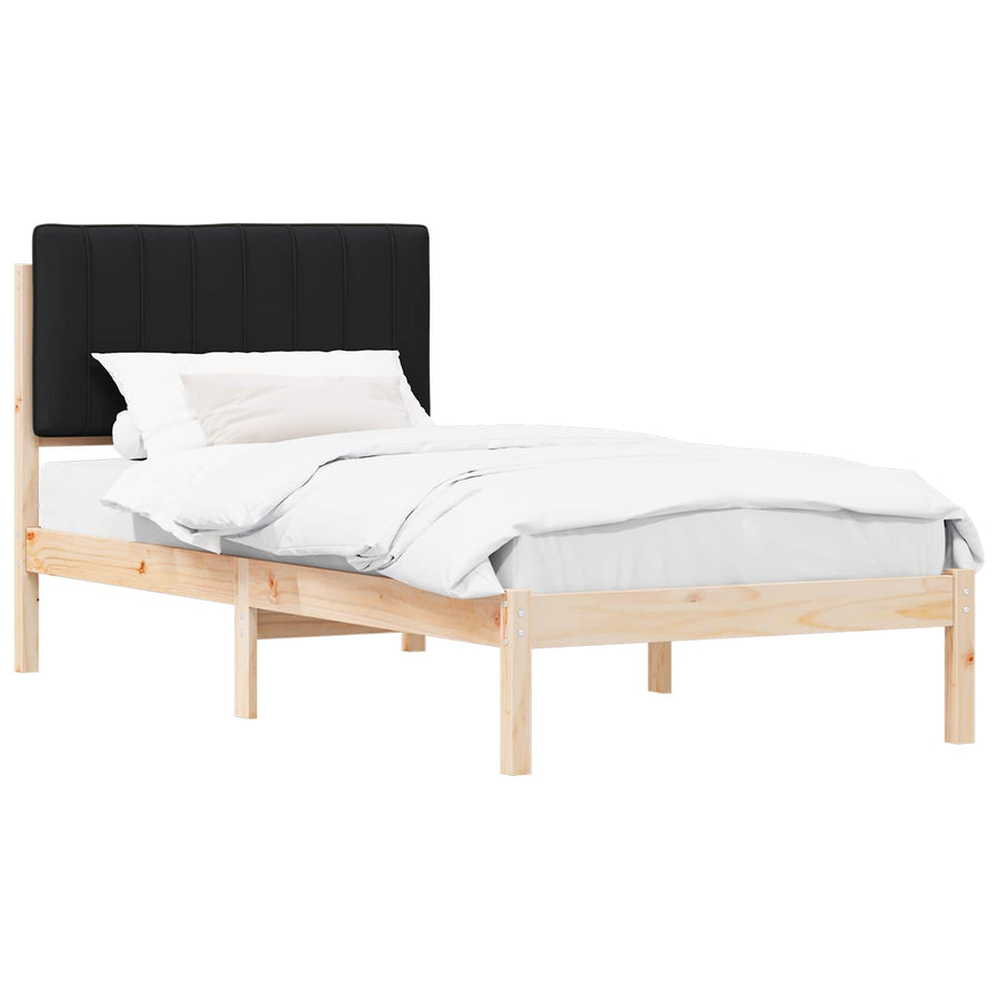 Bedframe met Gevoerd Hoofdgedeelte Zwart 90 x 190 cm
