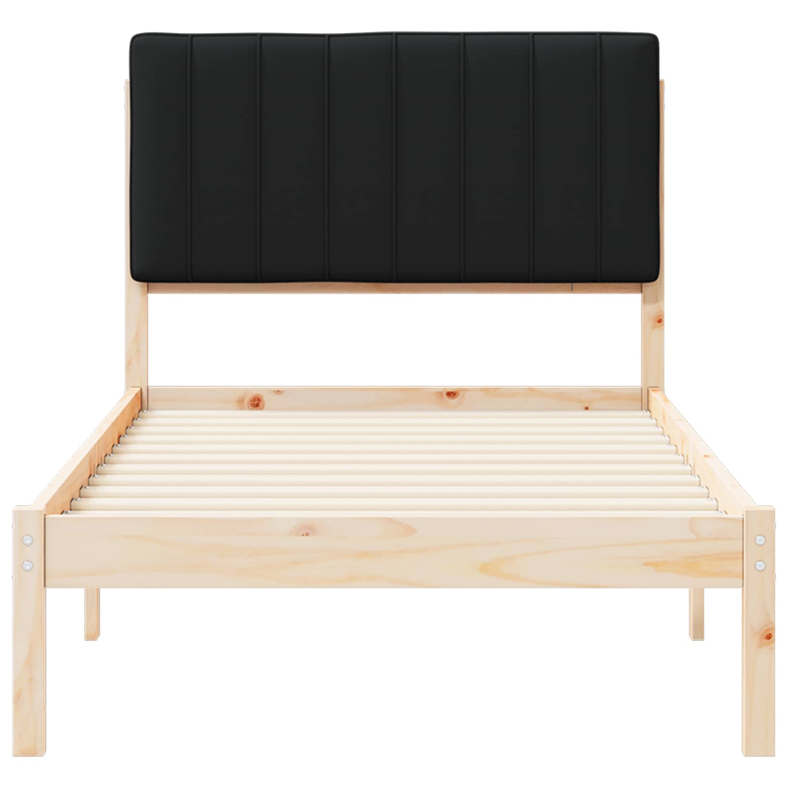 Bedframe met Gevoerd Hoofdgedeelte Zwart 90 x 190 cm