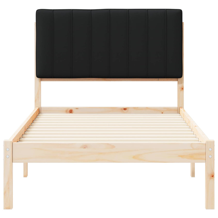 Bedframe met Gevoerd Hoofdgedeelte Zwart 90 x 190 cm
