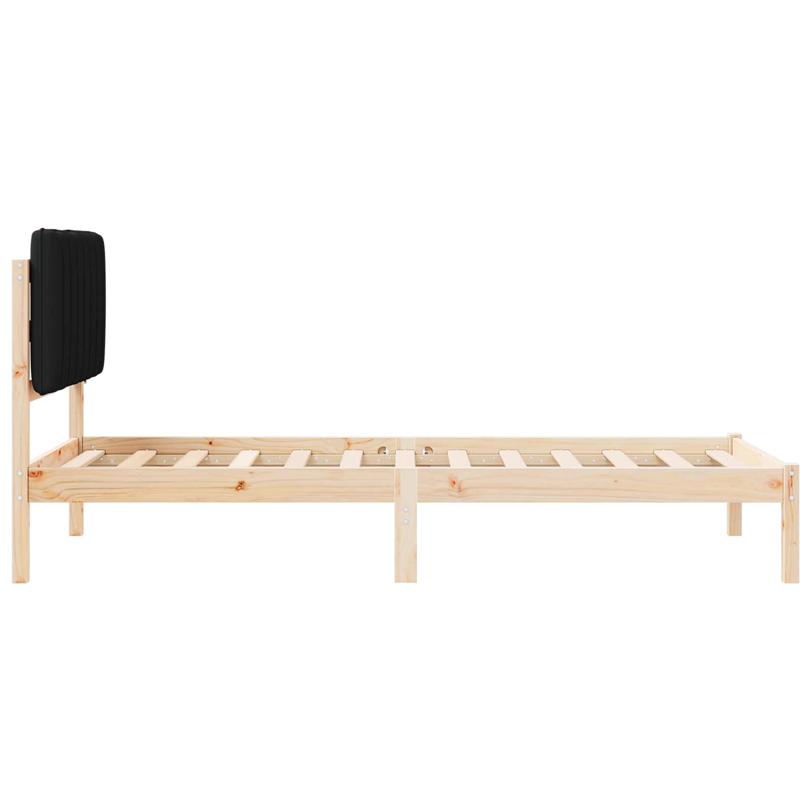 Bedframe met Gevoerd Hoofdgedeelte Zwart 90 x 190 cm