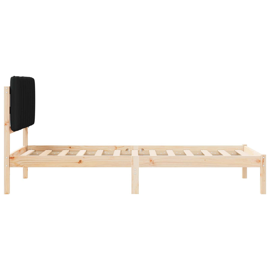 Bedframe met Gevoerd Hoofdgedeelte Zwart 90 x 190 cm