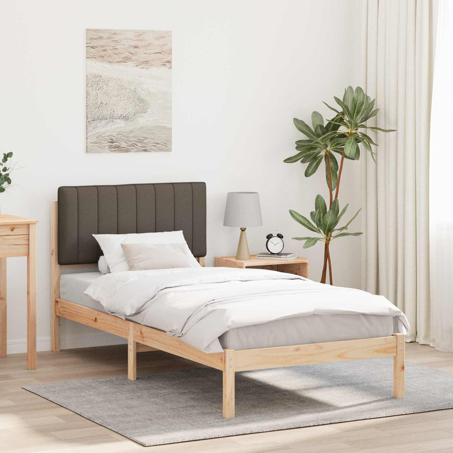 Bedframe met Gevoerd Hoofdgedeelte Taupe 90 x 190 cm