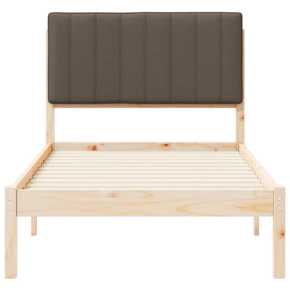 Bedframe met Gevoerd Hoofdgedeelte Taupe 90 x 190 cm