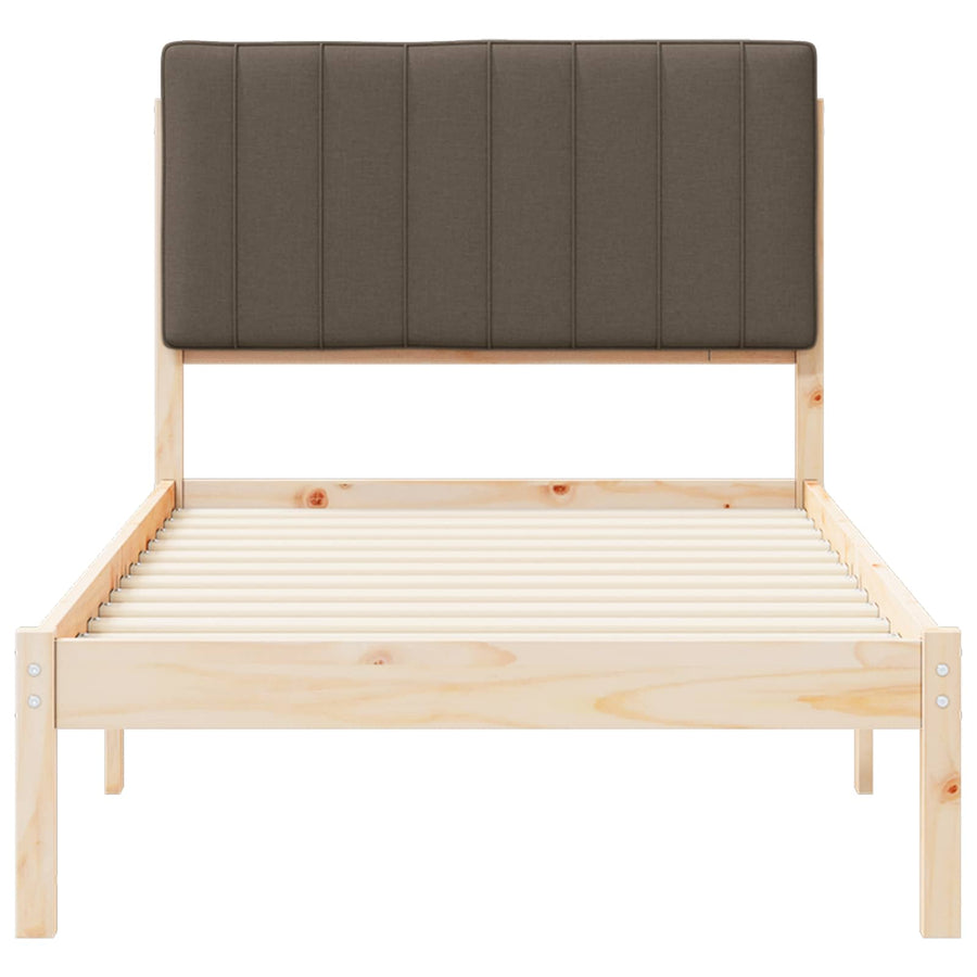 Bedframe met Gevoerd Hoofdgedeelte Taupe 90 x 190 cm
