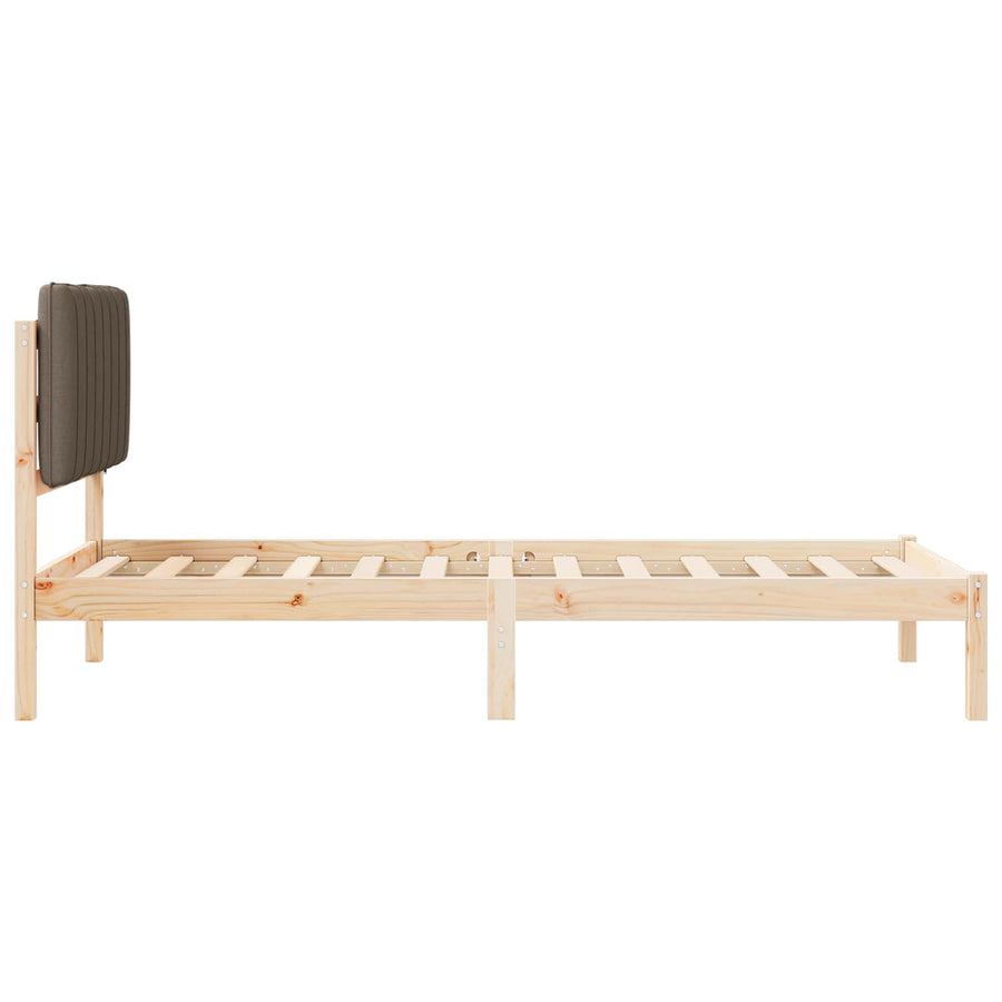 Bedframe met Gevoerd Hoofdgedeelte Taupe 90 x 190 cm