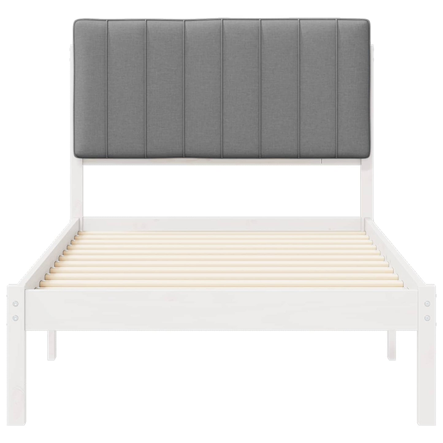 Bedframe met Gevoerd Hoofdgedeelte Lichtgrijs 90 x 190 cm