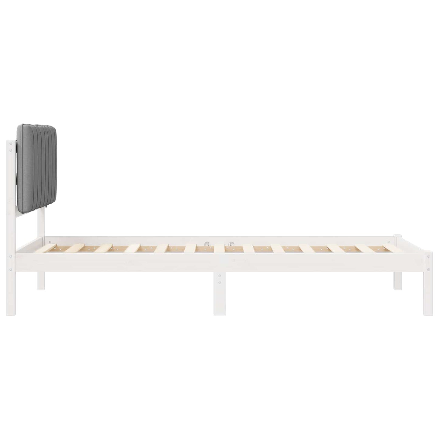 Bedframe met Gevoerd Hoofdgedeelte Lichtgrijs 90 x 190 cm