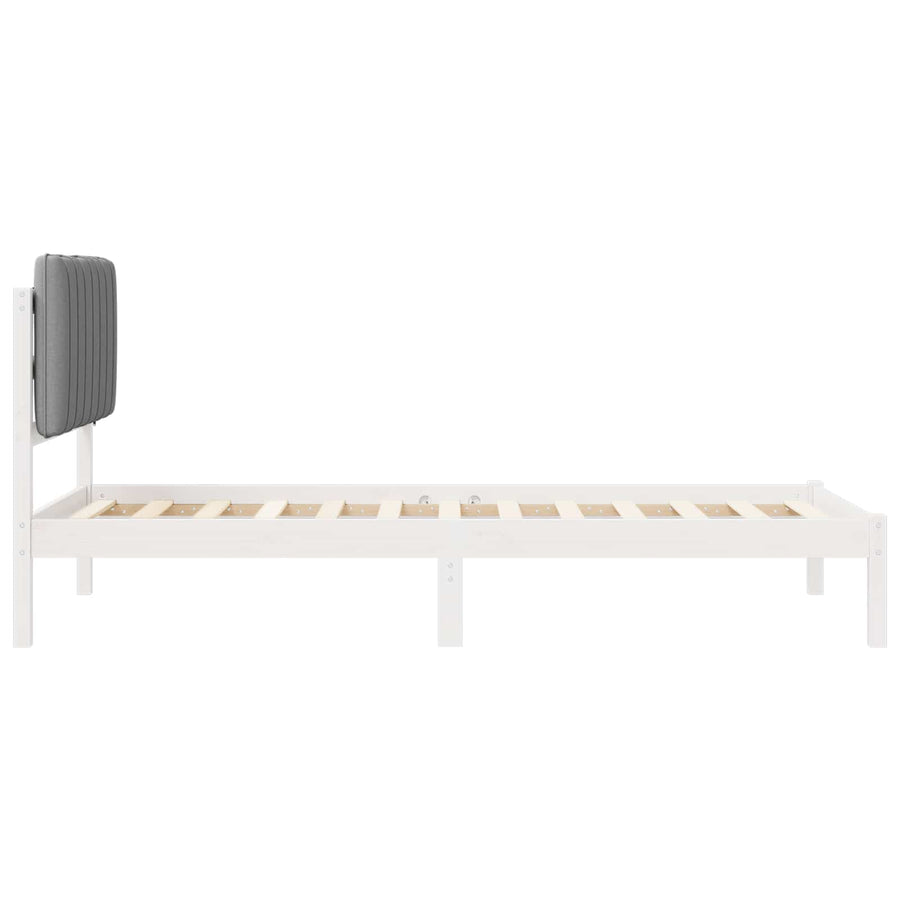 Bedframe met Gevoerd Hoofdgedeelte Lichtgrijs 90 x 190 cm