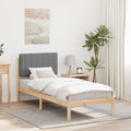 Bedframe massief grenenhout lichtgrijs 195x80 cm