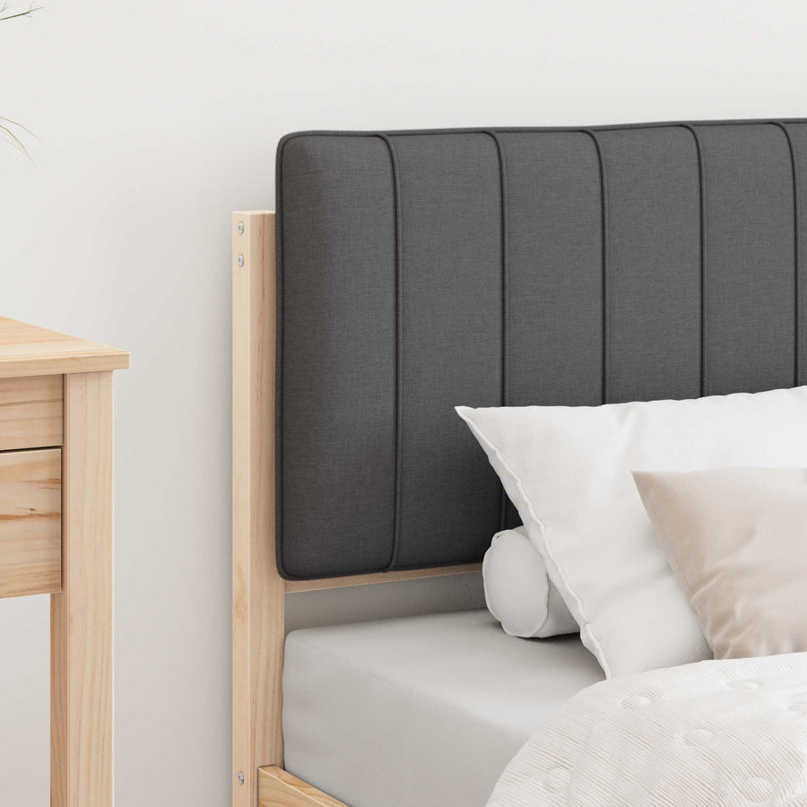 Bedframe met Gevoerd Hoofdgedeelte Donkergrijs 75 x 190 cm