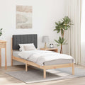 Bedframe massief grenenhout donkergrijs 195x80 cm