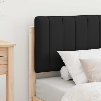 Bedframe met Gevoerd Hoofdgedeelte Zwart 75 x 190 cm