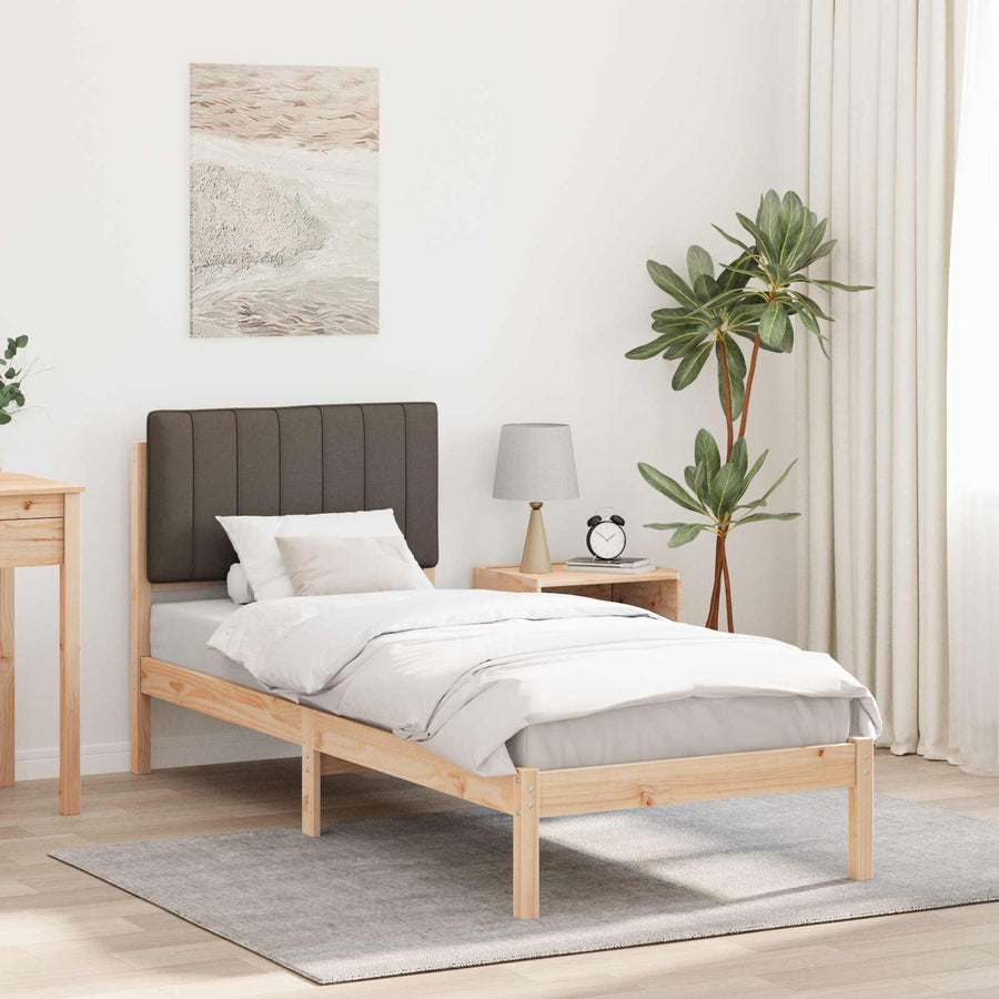 Bedframe met Gevoerd Hoofdgedeelte Taupe 75 x 190 cm