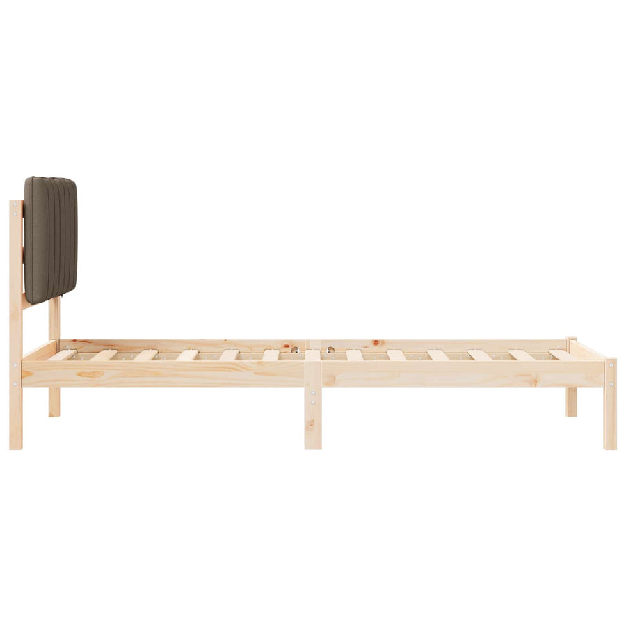 Bedframe met Gevoerd Hoofdgedeelte Taupe 75 x 190 cm