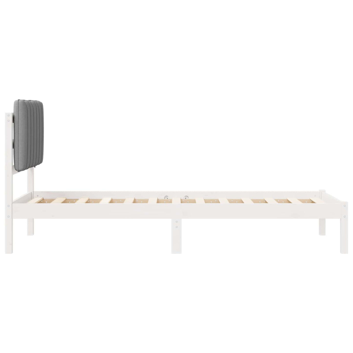 Bedframe met Gevoerd Hoofdgedeelte Lichtgrijs 75 x 190 cm