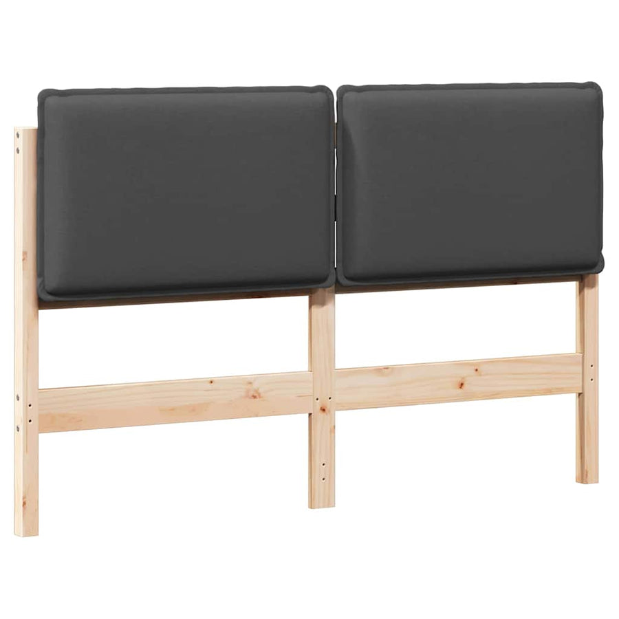 Gestoffeerd hoofdbord Natuurlijk en Donkergrijs 160 cm