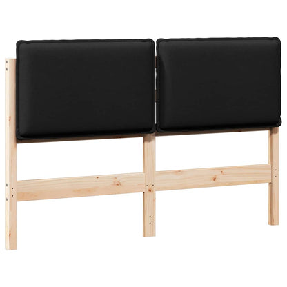 Gestoffeerd hoofdbord met hoofdeinde Natuurlijk en Zwart 140 cm