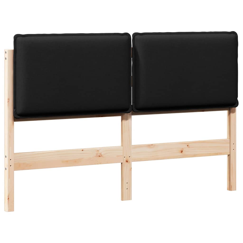 Gestoffeerd hoofdbord met hoofdeinde Natuurlijk en Zwart 135 cm
