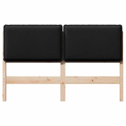 Gestoffeerd hoofdbord met hoofdeinde Natuurlijk en Zwart 135 cm