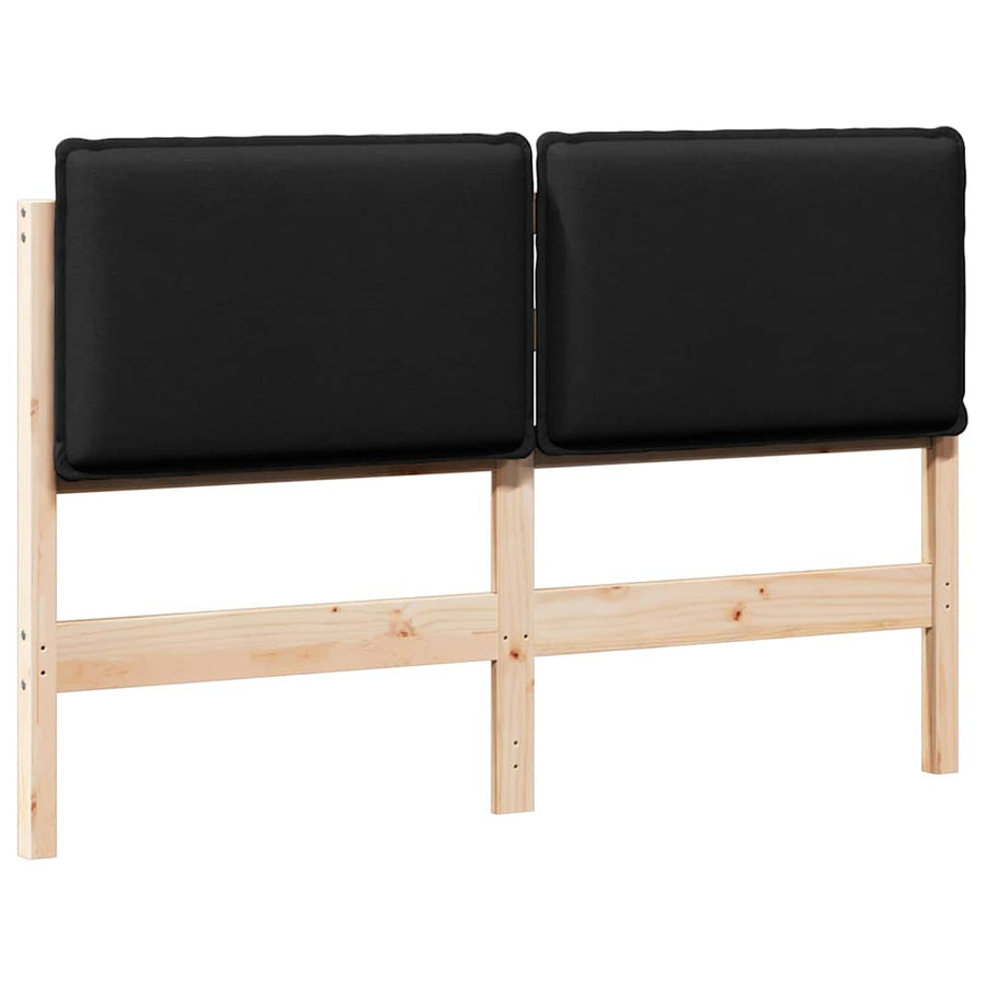 Gestoffeerd hoofdbord met hoofdeinde Natuurlijk en Zwart 120 cm