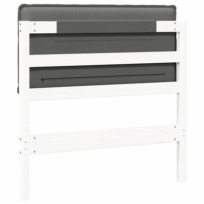 Gestoffeerd hoofdbord met hoofdeinde Wit en Lichtgrijs 80 cm