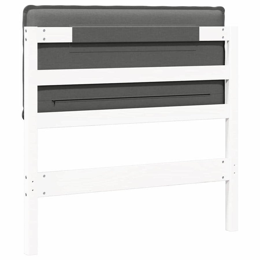 Gestoffeerd hoofdbord met hoofdeinde Wit en Lichtgrijs 80 cm