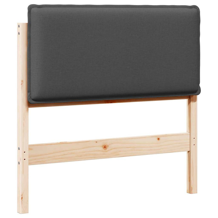 Gestoffeerd hoofdbord Natuurlijk en Donkergrijs 75 cm