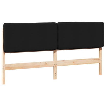 Gestoffeerd hoofdbord Bruin en zwart 200 cm Massief grenenhout