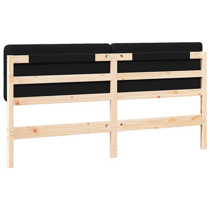 Gestoffeerd hoofdbord Bruin en zwart 200 cm Massief grenenhout