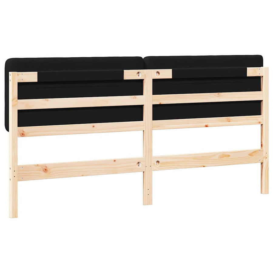 Gestoffeerd hoofdbord Bruin en zwart 180 cm Massief grenenhout