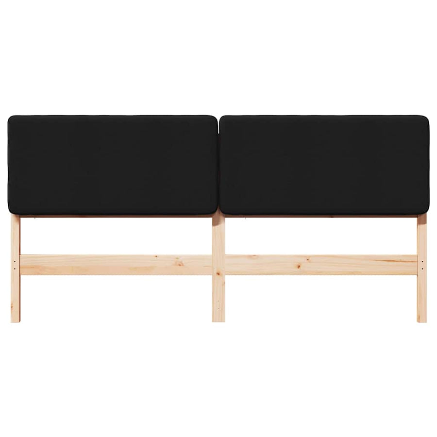 Gestoffeerd hoofdbord Bruin en zwart 180 cm Massief grenenhout