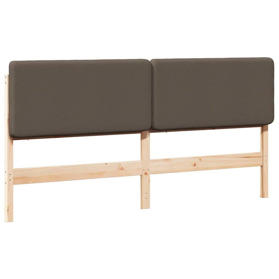 Gestoffeerd hoofdbord Bruin en Taupe 180 cm Massief grenenhout
