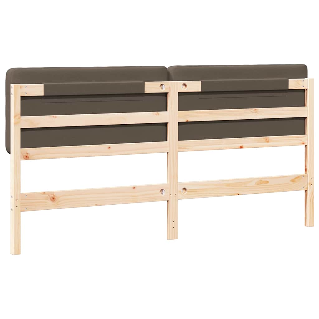 Gestoffeerd hoofdbord Bruin en Taupe 180 cm Massief grenenhout
