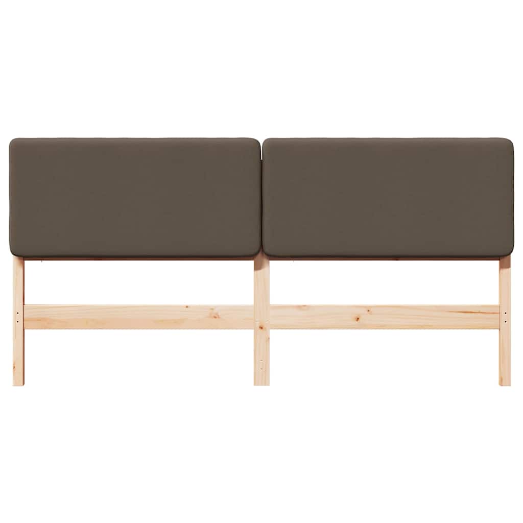 Gestoffeerd hoofdbord Bruin en Taupe 180 cm Massief grenenhout
