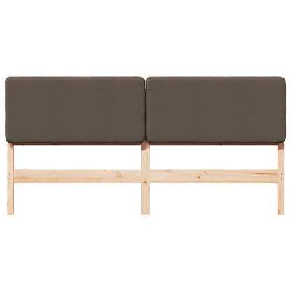 Gestoffeerd hoofdbord Bruin en Taupe 180 cm Massief grenenhout
