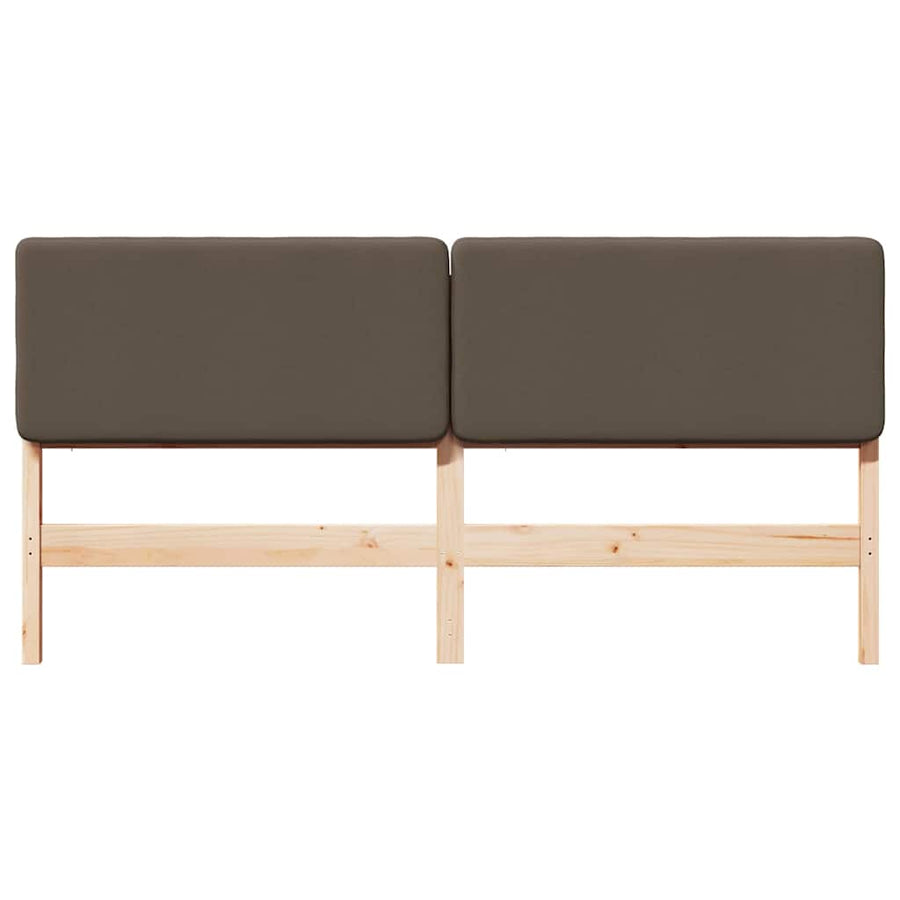 Gestoffeerd hoofdbord Bruin en Taupe 180 cm Massief grenenhout