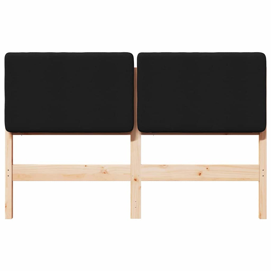 Gestoffeerd hoofdbord Bruin en zwart 150 cm Massief grenenhout