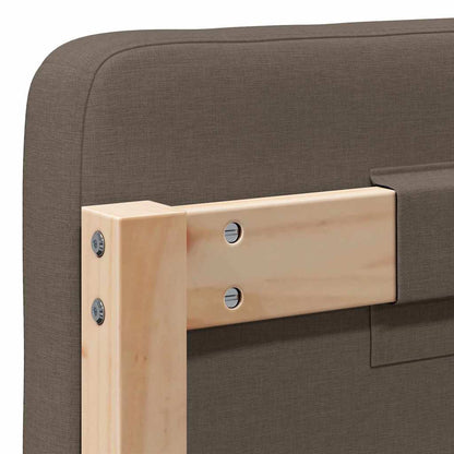 Gestoffeerd hoofdbord Bruin en Taupe 140 cm Massief grenenhout