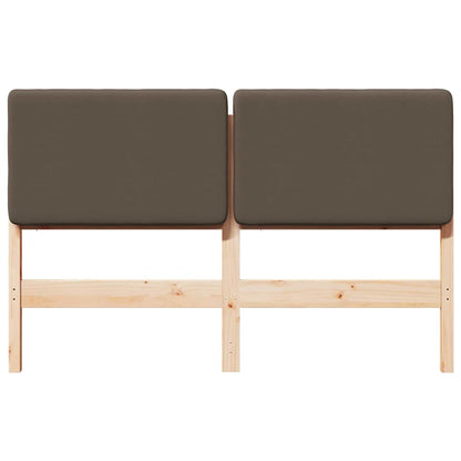 Gestoffeerd hoofdbord Bruin en Taupe 140 cm Massief grenenhout