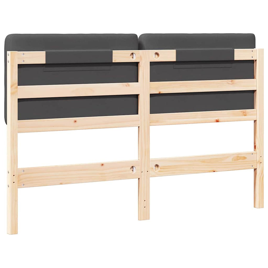 Gestoffeerd hoofdbord Bruin en Donkergrijs 135 cm