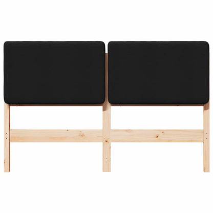 Gestoffeerd hoofdbord Bruin en zwart 135 cm Massief grenenhout