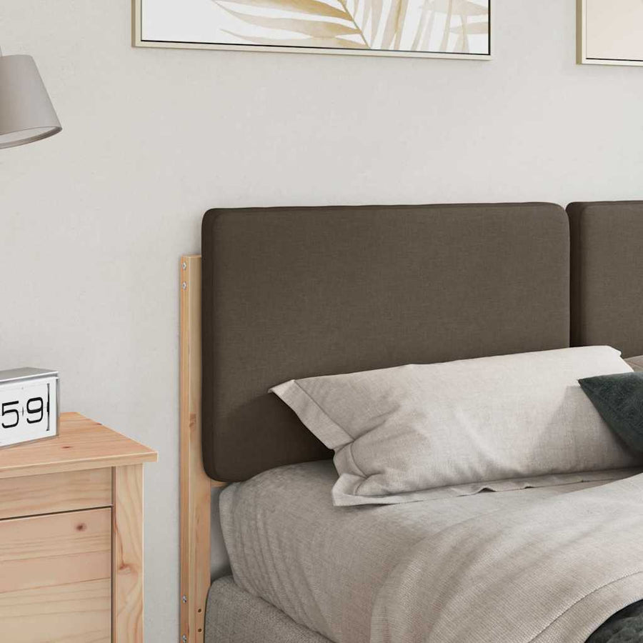 Gestoffeerd hoofdbord Bruin en Taupe 135 cm Massief grenenhout