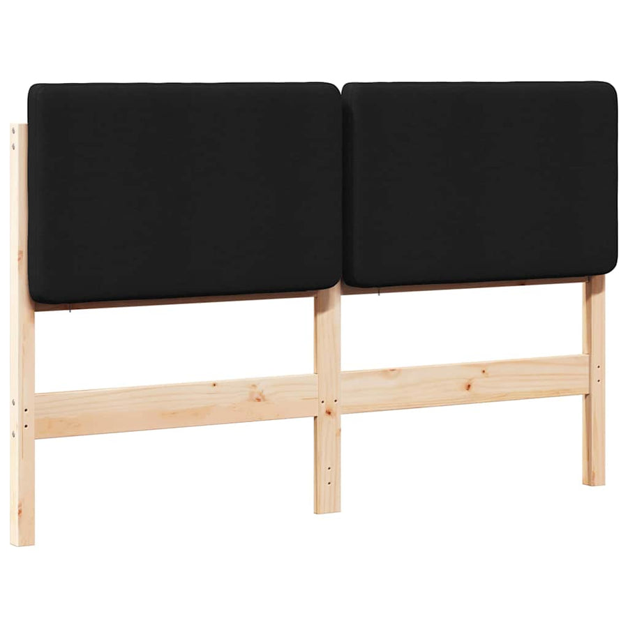 Gestoffeerd hoofdbord Bruin en zwart 120 cm Massief grenenhout