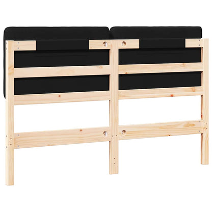 Gestoffeerd hoofdbord Bruin en zwart 120 cm Massief grenenhout