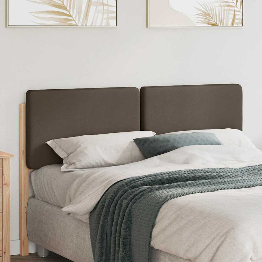 Gestoffeerd hoofdbord Bruin en Taupe 120 cm Massief grenenhout