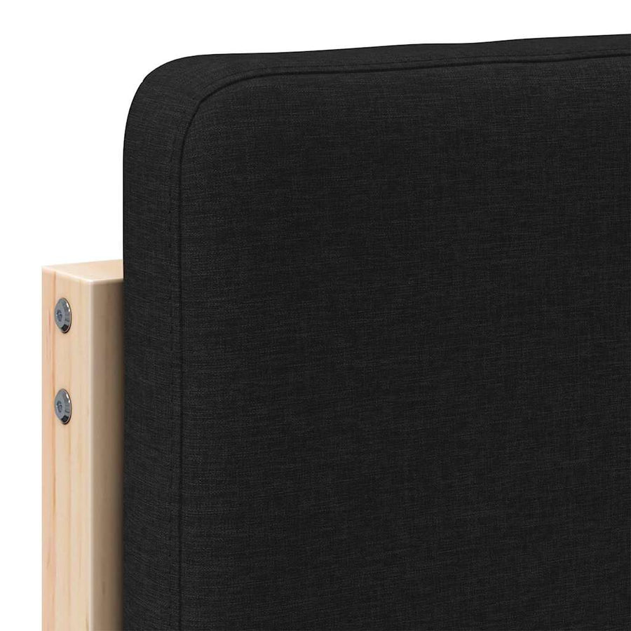 Gestoffeerd hoofdbord Bruin en zwart 90 cm Massief grenenhout
