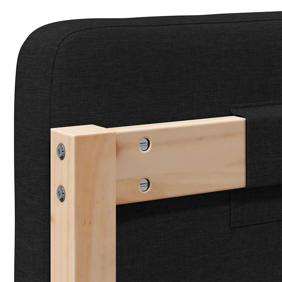 Gestoffeerd hoofdbord Bruin en zwart 90 cm Massief grenenhout