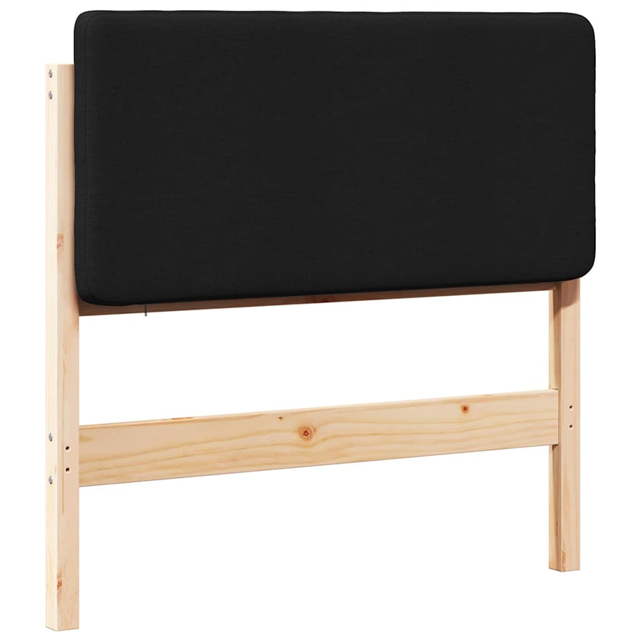 Gestoffeerd hoofdbord Bruin en zwart 90 cm Massief grenenhout