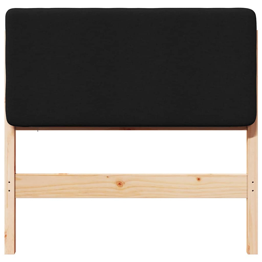 Gestoffeerd hoofdbord Bruin en zwart 90 cm Massief grenenhout